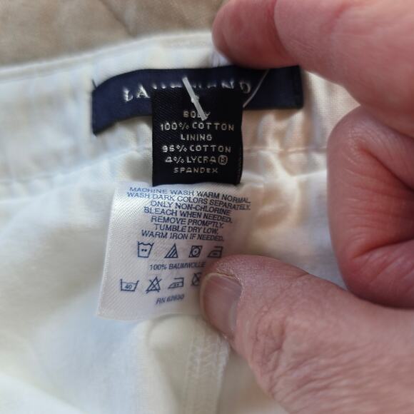 Lands' End Oxford Pleated Skort Women's 10 White Ribbon Belt Pickleball Tennis - Picture 9 of 12